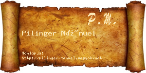 Pilinger Mánuel névjegykártya